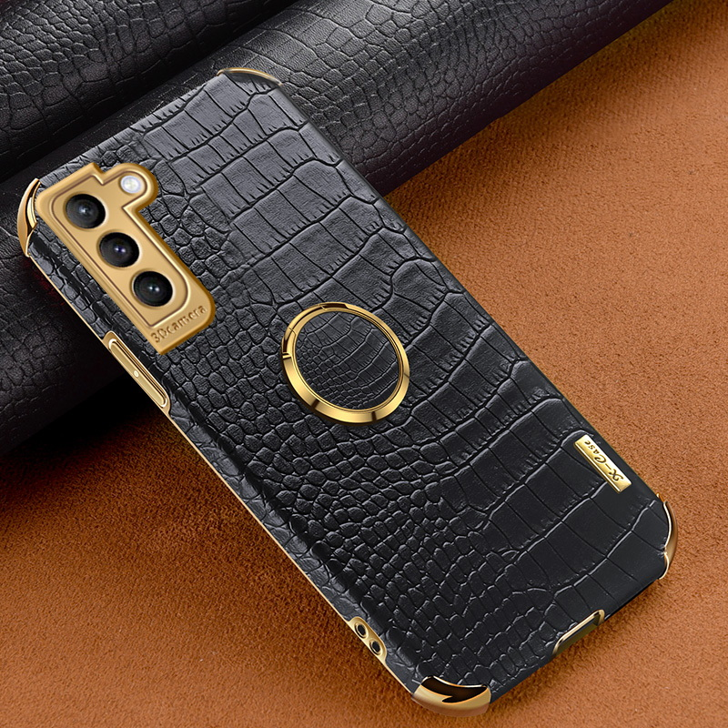 Magnetic Ring Bracket Crocodile Leather Case For Samsung Galaxy S23 S22 Ultra S21 FE Plus A72 A52 A51 A71 A32 A12 A33 A73 A53 5G_voghion.com