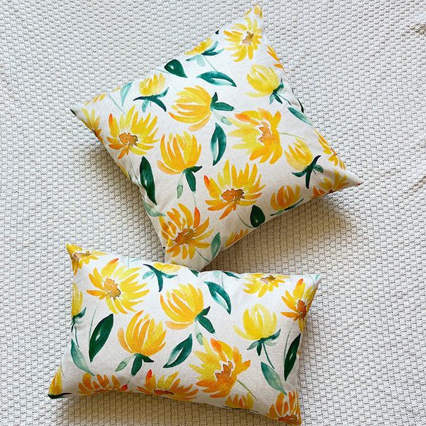 Thickened Linen-like Floral Printed Pillowcase Home Decorative Sofa Cushion Cover_voghion.com