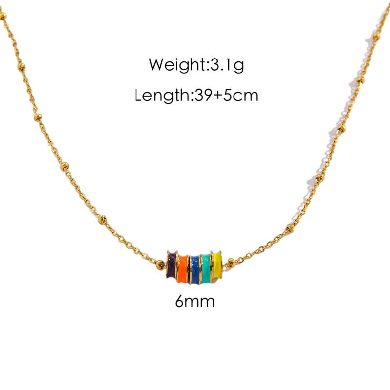 Collana di orecchini e smaltati in stile retrò IG, stile IG, in acciaio inossidabile 304, placcati in oro 14K_voghion.com