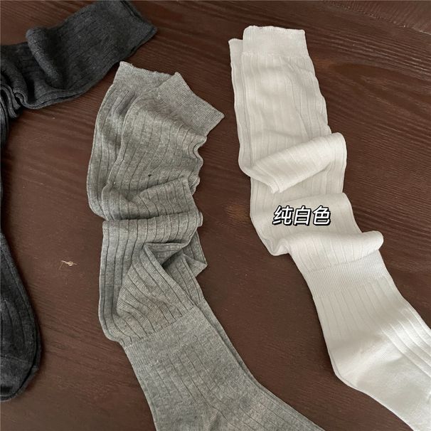 IOULOR2023 Calzini lunghi a righe verticali coreani stile primavera sopra il ginocchio per donna_voghion.com