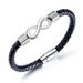 Bracciale da uomo Fashion Simple Infinite in pelle nero/argento_voghion.com