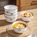 Hand-Painted Ceramic Rice Bowls Set – Microwave & Dishwasher Safe, Floral & Retro Designs, 4.8 Inch Durable Dinnerware (1/2/4/6/10 Pieces)_voghion.com