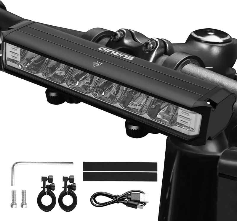 Luz LED superbrillante para bicicleta, recargable por USB, resistente al agua, luz de circulación diurna, ideal para ciclismo de montaña y todoterreno._voghion.com