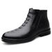 Sapatos masculinos casuais de couro, sapatos masculinos de sola macia, botas curtas de veludo quente, sapatos de cano alto para ferramentas, sapatos de couro._voghion.com