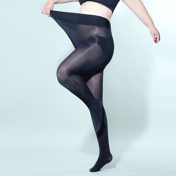 2025d Qinghe 6D Thin Transparent Shiny Sexy Smooth Horse Oil Black Pantyhose With Plus Size Open Crotch Tights_voghion.com