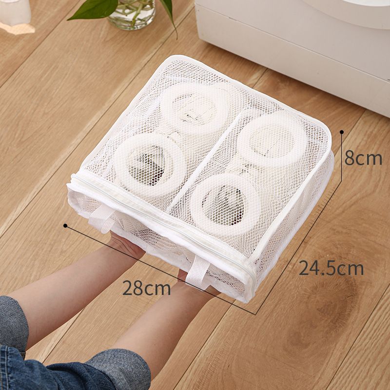 Washing Machine Shoe Bag - Shape Protection Laundry Organizer With Hanging Hook & Breathable Mesh For Sneakers & Shoes​_voghion.com