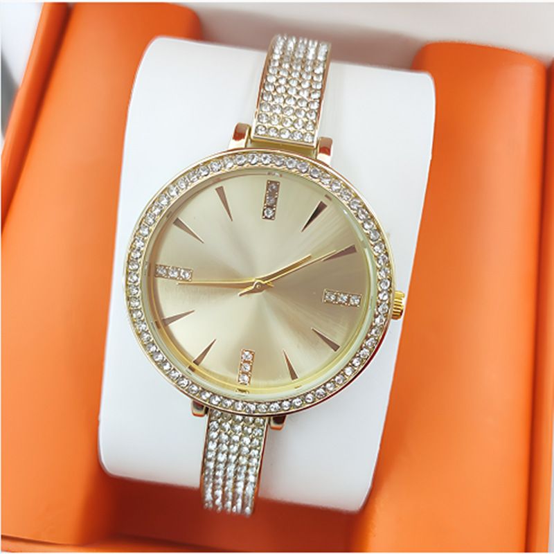 Elegant Fashion Diamond-Studded Full Diamond Women's Quartz Rhinestone Bracelet Watch_voghion.com