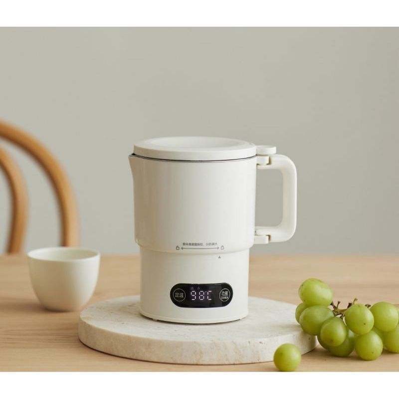 KS electric with adjustable temperature 【 316L stainless steel inner pot 】 0.7L travel folding kettle_voghion.com
