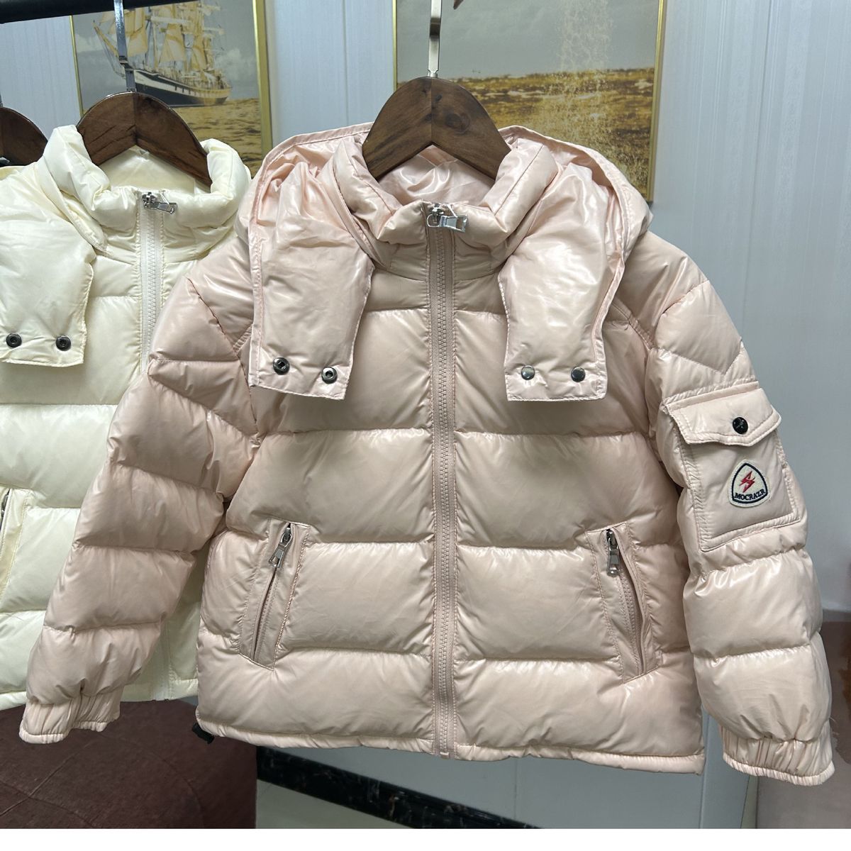 Children's Down Jacket Thickened Detachable Hooded 2024 Winter New White Duck Down Boys And Girls Short Coat For Middle And Large Children_voghion.com