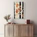 Elegant Autumn Tree Wall Art Canvas Print - Vertical Birch Tree With Orange Leaves & Black-White Stripes,Modern Fall Decor For Living Room, Bedroom_voghion.com