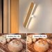 Glitzerlife LED Wandlampe Innen Wandleuchte - 52CM Holz Modern Flurlampe Up Und Down Design 17W Treppenhauslampe Indirekt 3000K Warmweiß Wandbeleuchtung_voghion.com