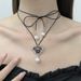 Einfache nagel herz-förmigen anhänger modische kragen halskette, kette, süße und cool spitze anhänger, große schmuck_voghion.com