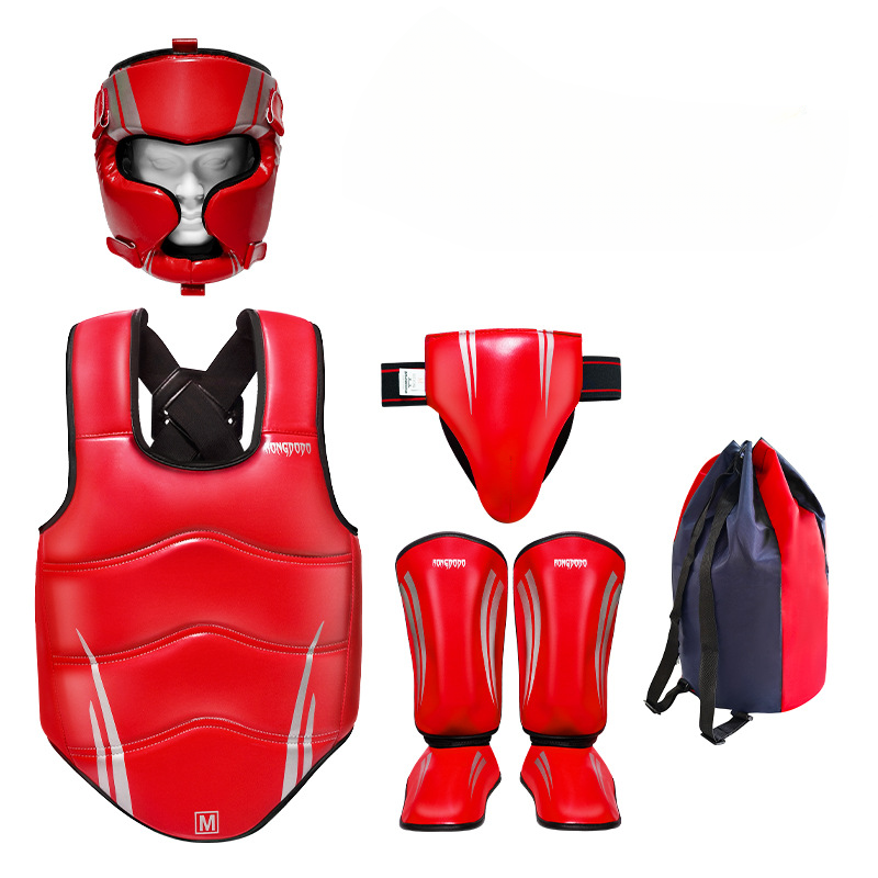 Sanda Fighting Protective Five Piece Set For Children Adults Practical Protection Thickened Upgraded Leg And Chest_voghion.com