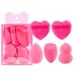 5-Pack Heart-Shaped Makeup Sponges - Dry & Wet Use, Non-Absorbent Beauty Blender For Flawless Foundation Application_voghion.com