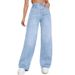 Women's Clothing Jeans Women's High Waist Slim Straight Denim Trousers_voghion.com