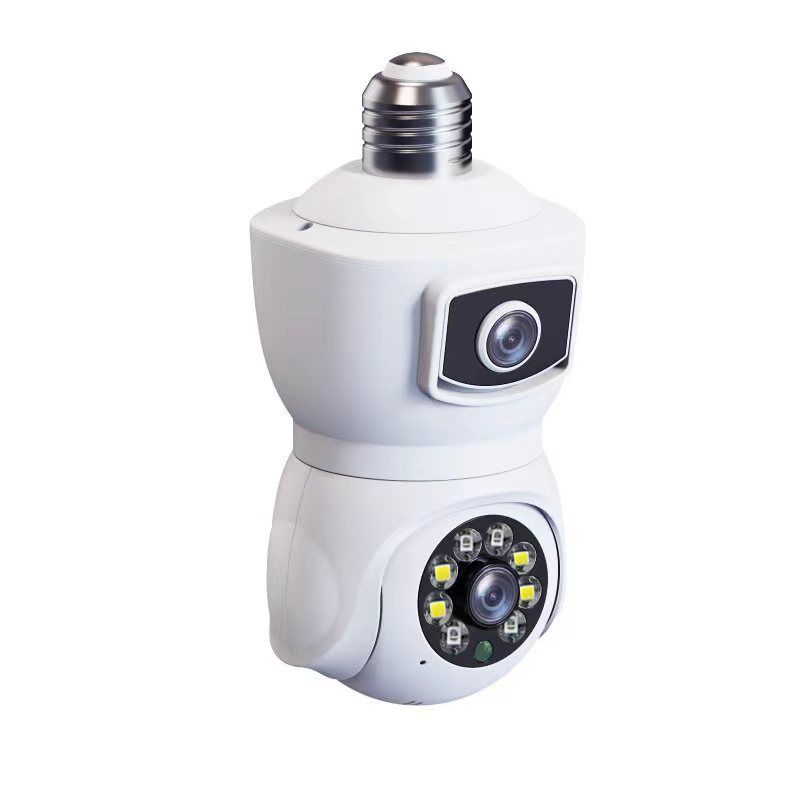 Smart Bulb Security Camera - 360° Dual-Lens Surveillance (Wireless WiFi 2K HD Two-Way Audio Motion Detection Easy Installation)​_voghion.com