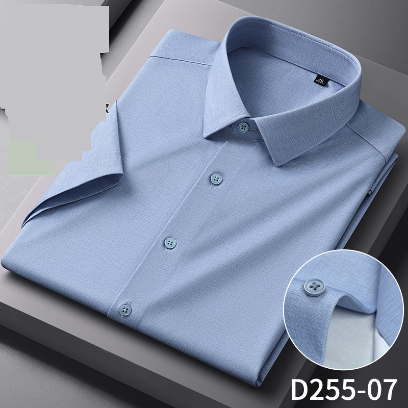 ​​Men's Summer Modal Short-Sleeve Shirt – Breathable V-Neck Casual & Business Wear (Multiple Colors, Sizes 38-44)​​_voghion.com
