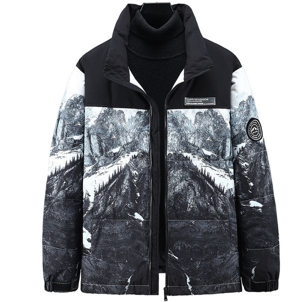 Herren-Daunenjacke für die Berge – Wintermantel mit Stehkragen und weißen Entendaunen (Urban Outdoor Style)_voghion.com