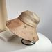 Veil Embroidered Bucket Hat Big Brim Sun Hat_voghion.com