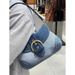 Denim Underarm Bag French Splicing Canvas Bag Shoulder Bag Handbag_voghion.com