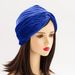 Nuovo cappello turbante elastico in velluto con incrocio incrociato, morbido e confortevole, fonte di cura dei capelli_voghion.com