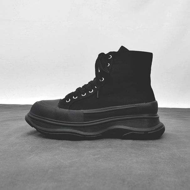 White Platform High-Top Canvas Martin Boots Board Shoes_voghion.com