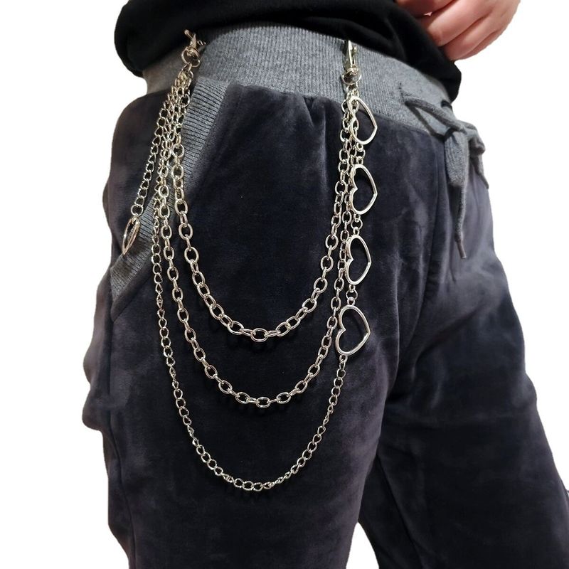 Gioielli in metallo a forma di cuore cavo per la vita delle donne, catena per il corpo multistrato alla moda in vendita_voghion.com