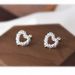 Full Diamond Hollow Heart Fashion Simple Super Shiny Ear Bone Stud Heart-shaped Earrings Niche Design_voghion.com
