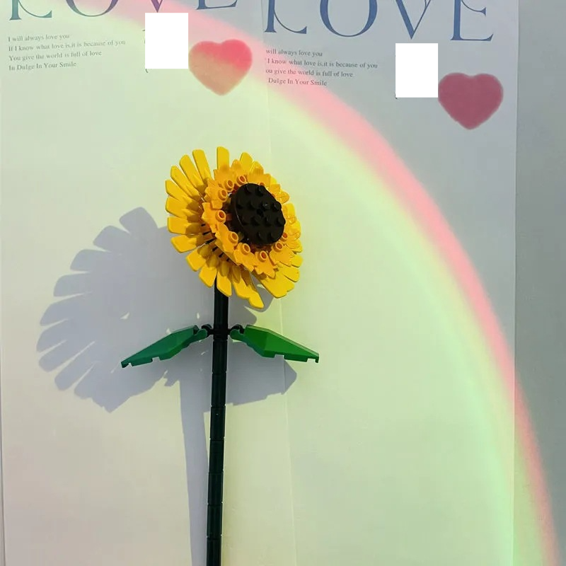 Simulation bouquet building blocks Teacher's Day gift DIY assembly holiday ritual home sunflower sunflower_voghion.com