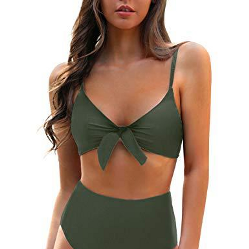 Dameskleding Nieuwe dames strik hoge taille bikini tweedelig pak_voghion.com