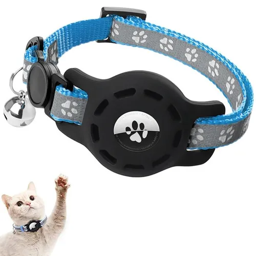 Estuche protector reflectante para collar de gato con localizador AirTag Tracker_voghion.com