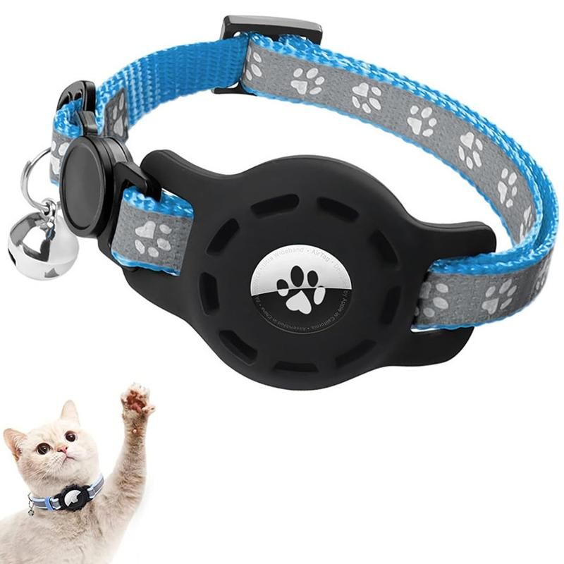 For AirTag Tracker Pet Collar Locator Protective Case Reflective Cat Collar_voghion.com