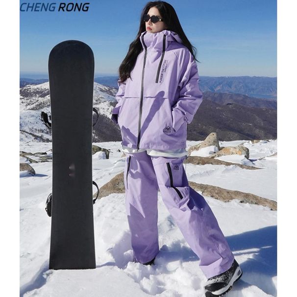 Outdoor Waterproof Ski Set Autumn Winter New Trendy Versatile Warm Windproof Mountaineering Suit Couple Style Jacket_voghion.com