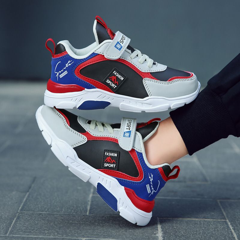 Zapatos para niños, zapatos para niños, zapatos para correr de cuero para niños, primavera y otoño 2022, nuevos zapatos de papá de cuero transpirable e impermeable para niños de talla mediana y grande._voghion.com