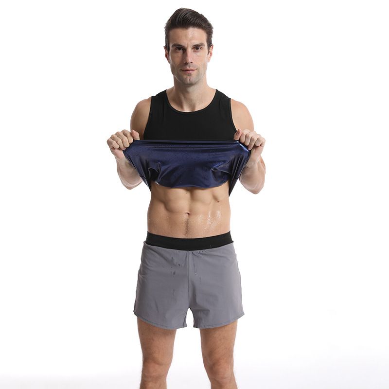 Sports Clothing Men's Fitness Sweat Suit Sports Sauna Large Size Vest Zipper Corset Fitness Running Body Shaping Clothes_voghion.com