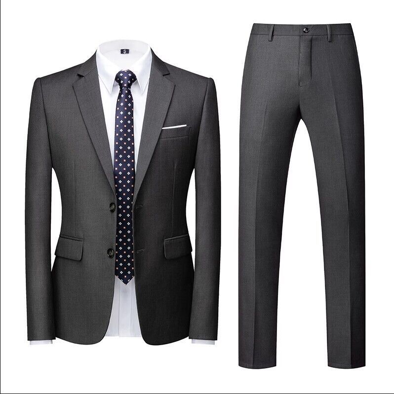 Herrenbekleidung Four Seasons Light Business Korean Herren Slim Date Anzug Zweiteiliger Anzug Bräutigam Hochzeitsbankett Kleid Studio Anzug_voghion.com