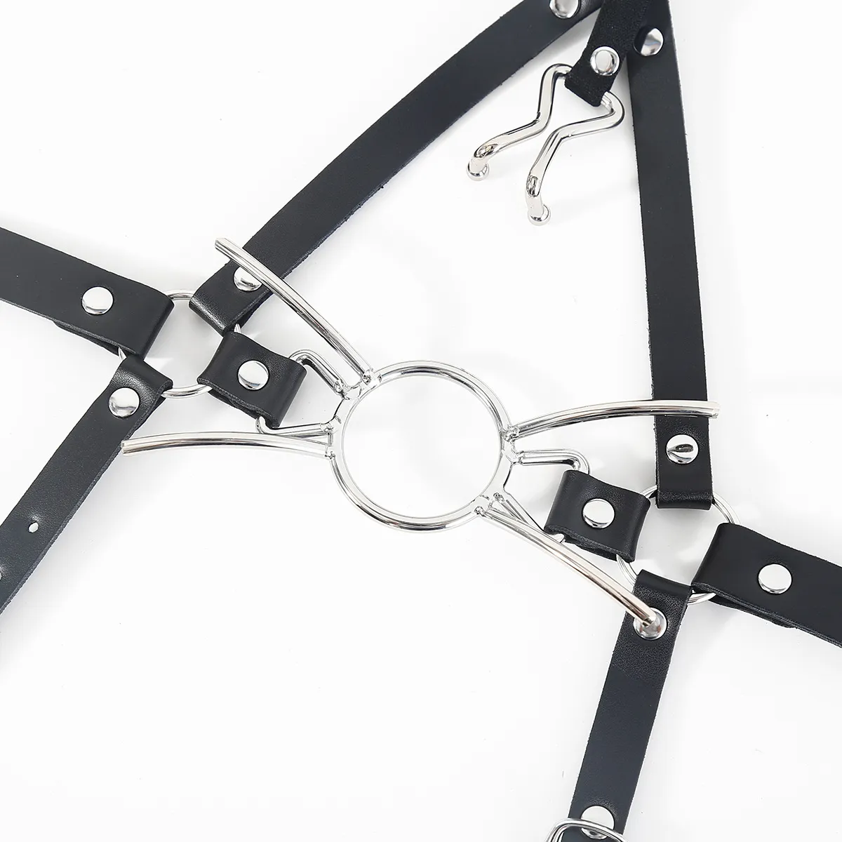 Sex Products Harness Nose Hook Mouth Plug Leather Mouth Yoke Training Slave Oral Sex Toys Props_voghion.com