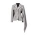 Tailored Asymmetrical Blazer With Detachable Sash – Structured Office-to-Evening Jacket In Grey (Slim Fit, S/M/L)_voghion.com