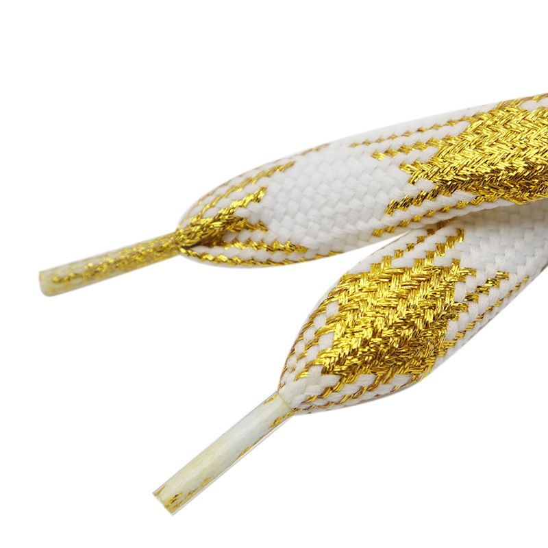 Shoelaces Flat 1.8cm Two Color Metal Wire Shoelaces Polyester Widened And Thickened White Shoes Casual Shoe Rope_voghion.com