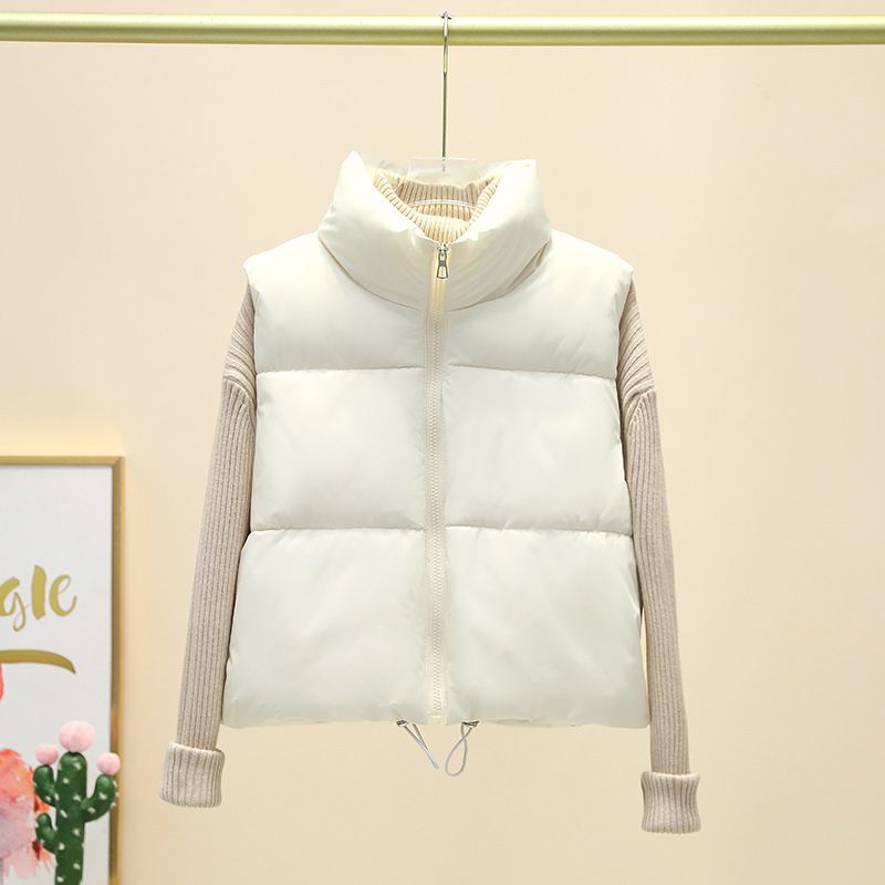 Gilet matelassé sans manches pour femme, léger, à col montant et fermeture éclair, coupe oversize, idéal pour l'automne/hiver, décontracté et professionnel._voghion.com