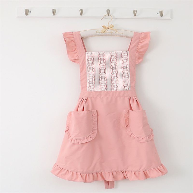 2024 New Korean Version Of The Summer Thin Section Breathable Apron Cute Princess Home Kitchen Waist Work Apron_voghion.com