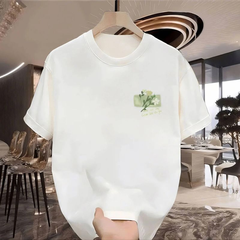 Vara 2025 Pulover pentru bărbați și femei, 100% bumbac, cu mânecă scurtă_voghion.com