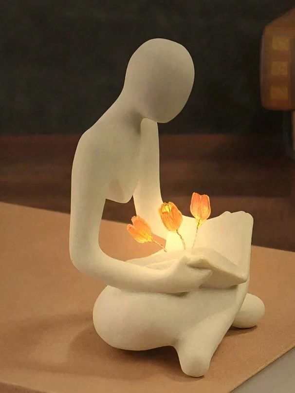1 statua in resina a forma di tulipano, decorazione notturna, moderna e minimalista, decorazione per la casa, ornamento creativo astratto, regalo di compleanno._voghion.com