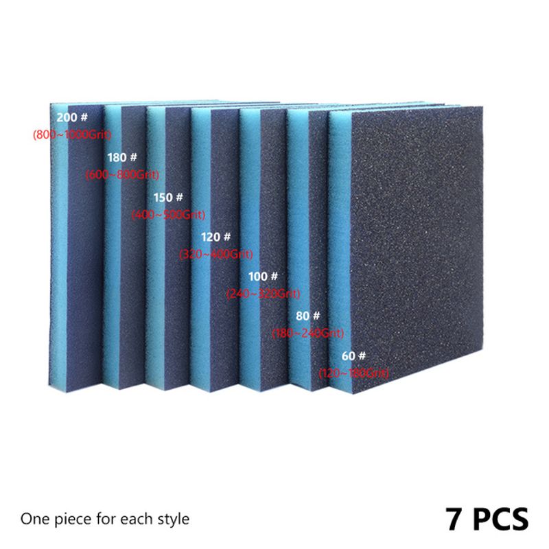 8PCS 240 320 600 800 1000 Grit Sanding Sponge Blocks Washable Foam Abrasive Pads 120x10x12mm Polishing Kitchen Pot Clean Pad_voghion.com