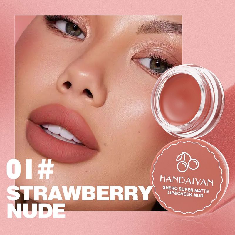 HANDAIYAN Matte Lip Mud, Long - Lasting & Waterproof, Dual - Use For Lips And Cheeks, Velvet Texture For Smooth Application_voghion.com
