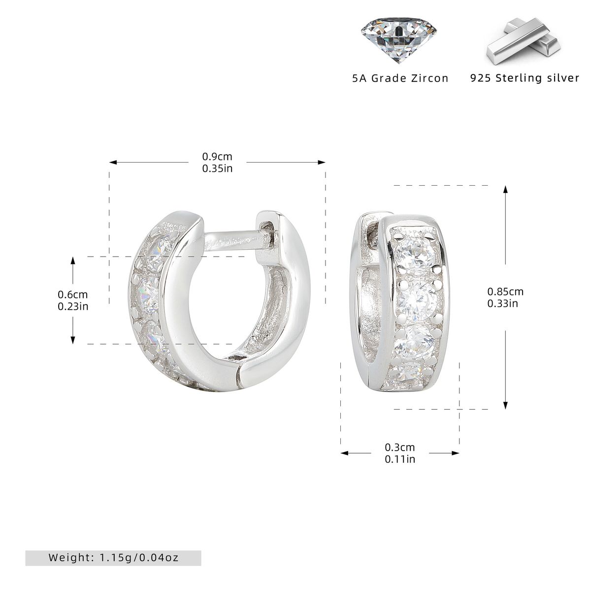 Orecchini pendenti a cerchio piccoli e semplici con pietre intarsiate, stile versatile e raffinato per i pendolari, gioielli di alta qualità da indossare ogni giorno_voghion.com