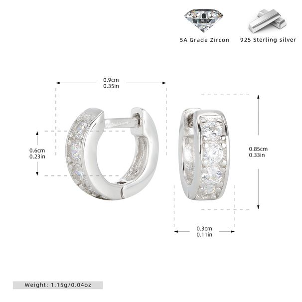 Orecchini pendenti a cerchio piccoli e semplici con pietre intarsiate, stile versatile e raffinato per i pendolari, gioielli di alta qualità da indossare ogni giorno_voghion.com