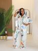 Ensemble deux pièces décontracté en satin imprimé pour femme, chemise à manches courtes et pantalon large, RC3327_voghion.com
