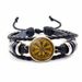 Nordic Viking Compass For Women Handmade Woven Leather Bracelet Jewelry_voghion.com