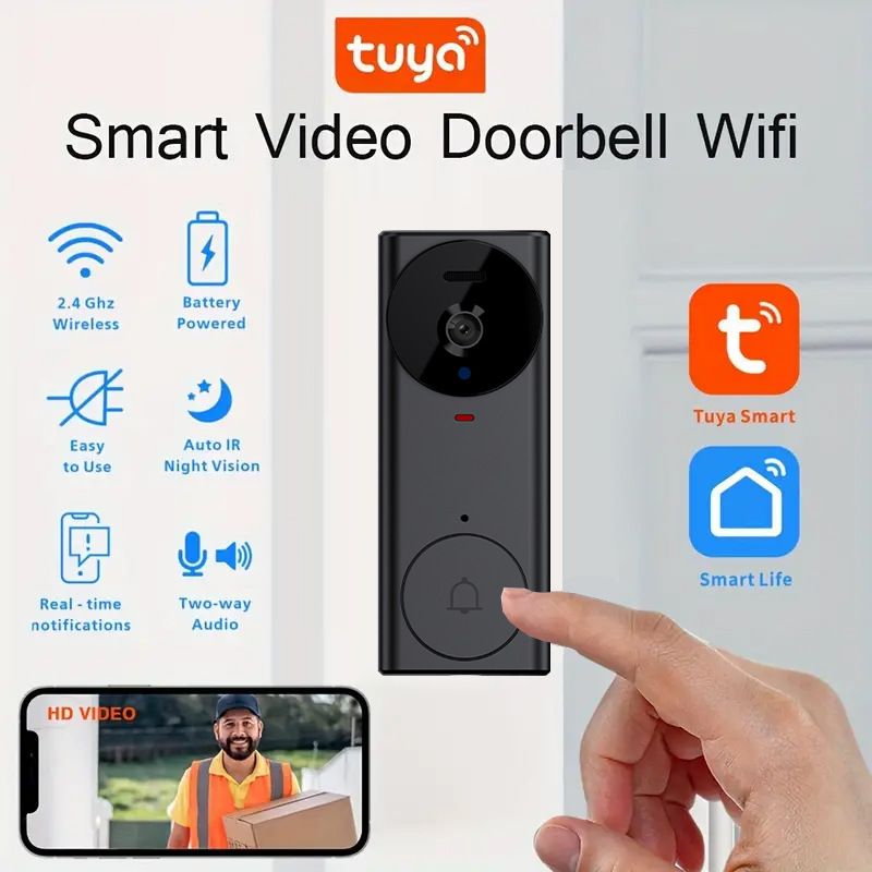 Zvonek M17 s dálkovým ovládáním, HD noční vidění, vizuální interkom, monitorování, Tuya Smart Life, nová edice_voghion.com